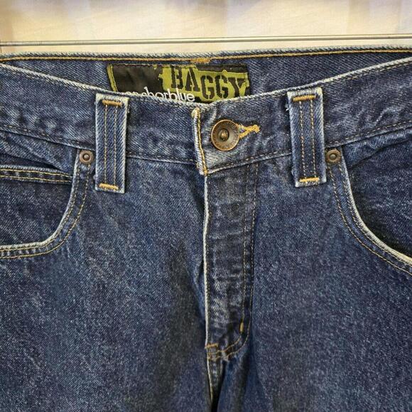 Vintage Y2K Anchor Blue BAGGY Skate Light Wash Denim Blue Jean Shorts Mens 31 - Picture 4 of 15